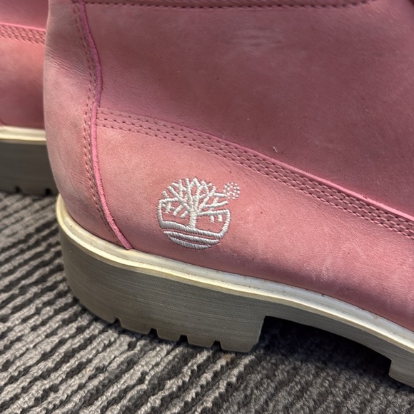 Vintage 2000’s Pink Leather Timberland Boots Women size 9.5 - Picture 2 of 7